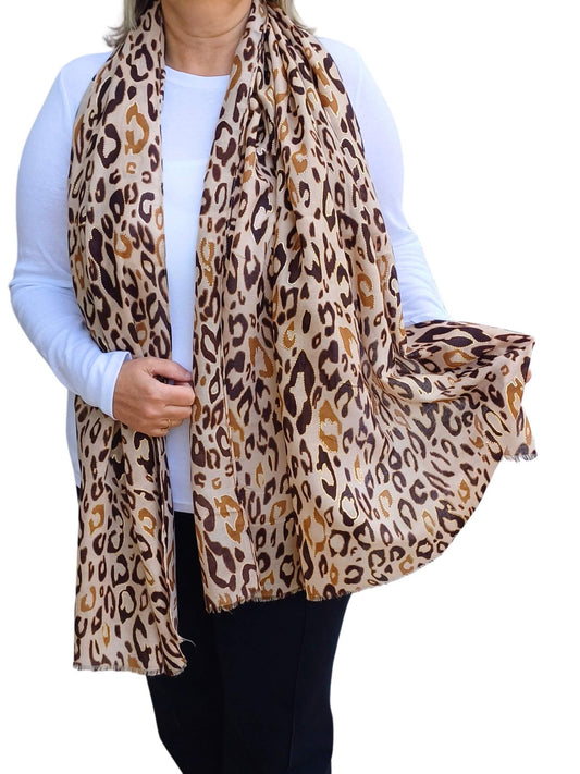 Leopard Print Lightweight Soft Scarf