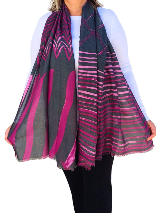 Geo Print Colourful Oversized Scarf