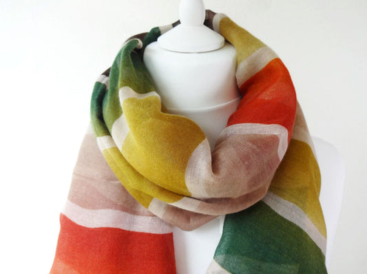 Rainbow Tie Dye Print Super Soft Lightweight Scarf|Wrap|Shawl - rainbow-tie-dye-print-super-soft-lightweight-scarf-wrap-shawl-Scarf